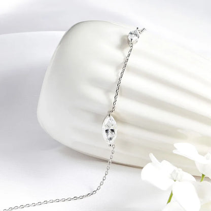 3CT Marquise Cut 2 Gems Full Moissanite Necklace for Women Bride Wedding Jewelry Lab Diamond Chain 925 Sterling Silver