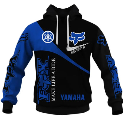 2025 Spring/Summer New 3D Printed Yamaha Motorcycle Off road Hoodie for Extreme Sports Adventure Men's and Women's Hoodies