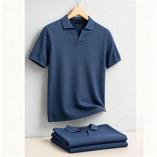 Men's Classic Polo Shirt Solid Color Breathable Elegant Casual Luxury Old Money Style for Men