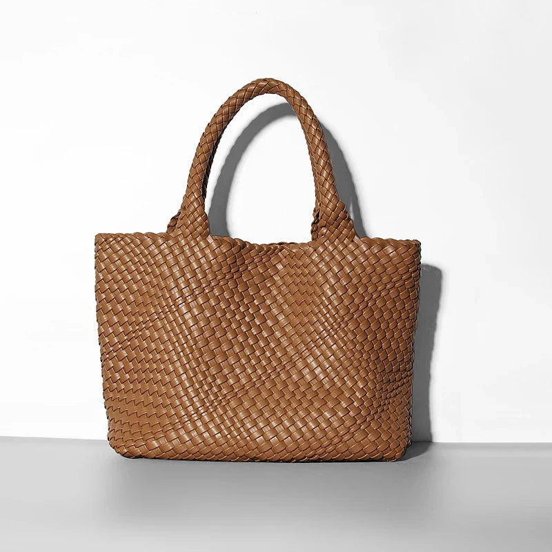 Designer Knitting Fashion Ladies Handbags And PU leather Large-capacity Women's single-shoulder bag Beach Travel Bags