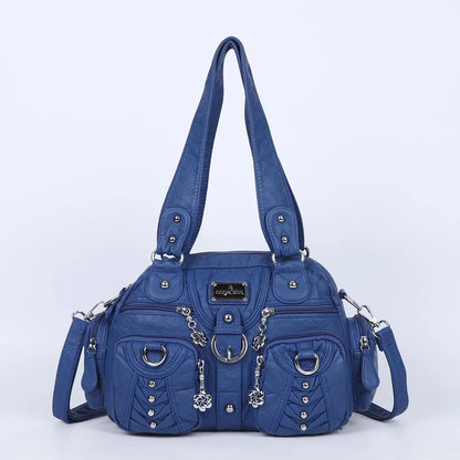Women Handbags Fashion Satchel Top-handle Handbag PU Shoulder Bag 10.6"x8.3" Dumpling Pack Multi-pockets Shoulder Bags