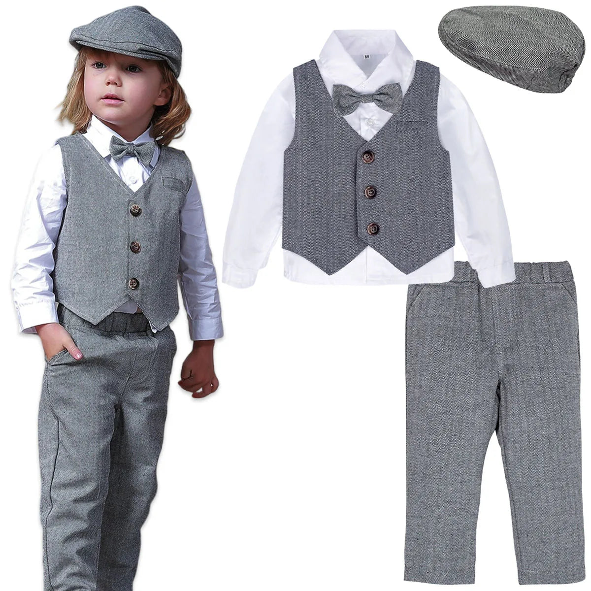 Kids Clothes Boys Wedding Suit Toddler Gentleman Outfit Infant Birthday Baptism Set Baby Formal Party Gift Christening Blazer