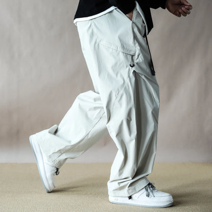 Mens Outdoor Water Resistant Quick Dry Cargo Jogger Pants Loose Fit Lightweight Breathable Streetwear Trendy Summer Casual Baggy