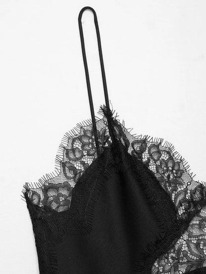 Sexy Women Asymmetrical Lace Slip Tops Summer Female Backless Sleeveless Off Shoulder Underwear Tanks Elegant Beach Camisole