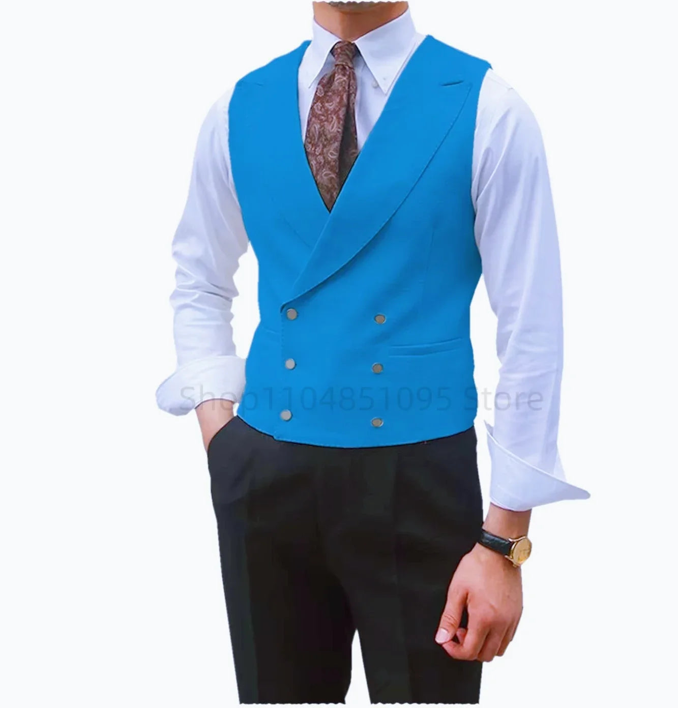 Fashion Solid Vests for Men Casual Style Sleeveless Male Fashion Waistcoat 1 Piece Slim Fit Beach Prom Party Suits Vest