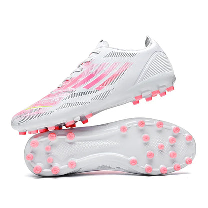 Soccer Cleats for Men Women Breathable Cushioned Insole Anti-Slip Football Shoes for AG/TF Outdoor Sports Boots