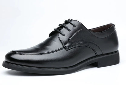Office Men's Leather Derby Shoes Flat Black Male Casual Shoe Lace Up New in Promotion Adults Fashion 2025 Classic Original Trend