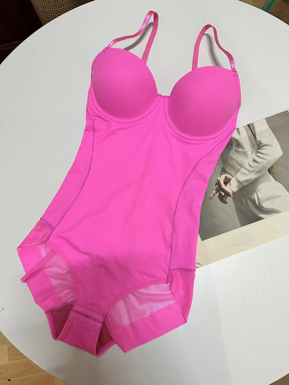 Thin Shapewear Bodysuit with Built in Bra Tummy Control Postpartum Slimming Underwear