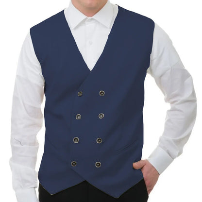 Men Vest White Solid Double Button V Neck Waistcoat For Wedding Banquet Business Party Casual Work Casual Daily Men Suit Vest