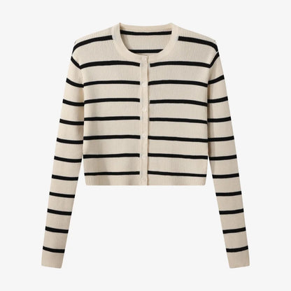 AS AW25 stripe knitting cardigan + sleeveless patch dress maxi matching set for woman clothing