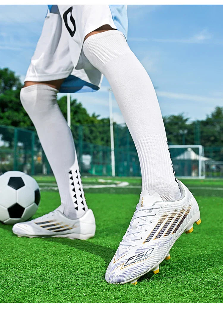Men's High Top Soccer Shoes FG/TF Long Spikes Adult Football Boots Lightweight Professional Athletic Training