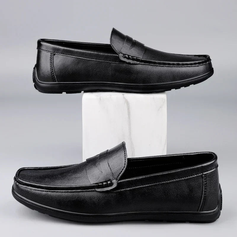 Genuine Leather Men Loafers Comfortable Mens Casual Shoes Luxury Brand Man Formal Dress Shoes Breathable Slip on Boat Shoes