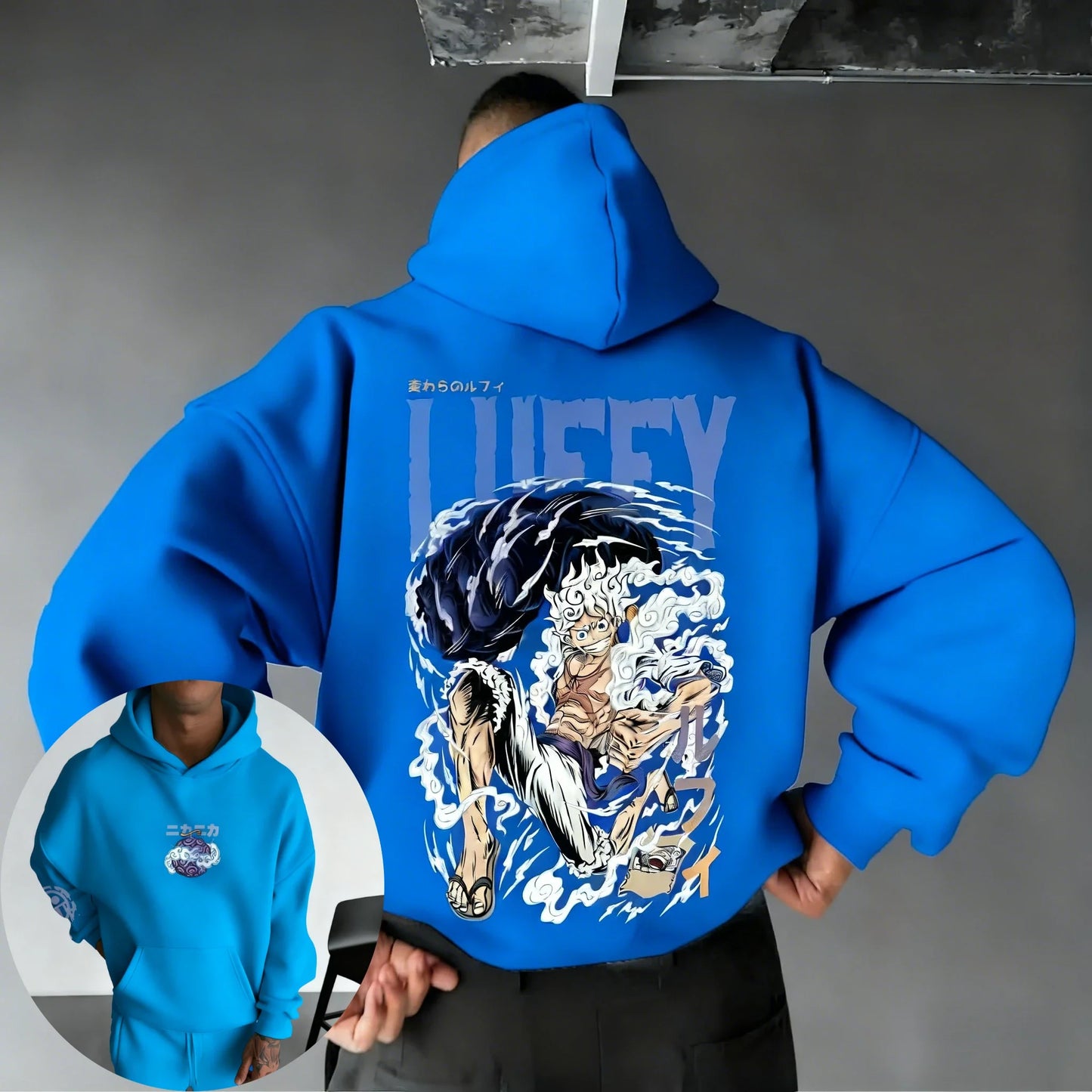 One Piece Men's Hoodie Sweatshirt Monkey D. Luffy Japan Anime Spring Autumn and Winter Boys Long-sleeved Parent-child Outfit