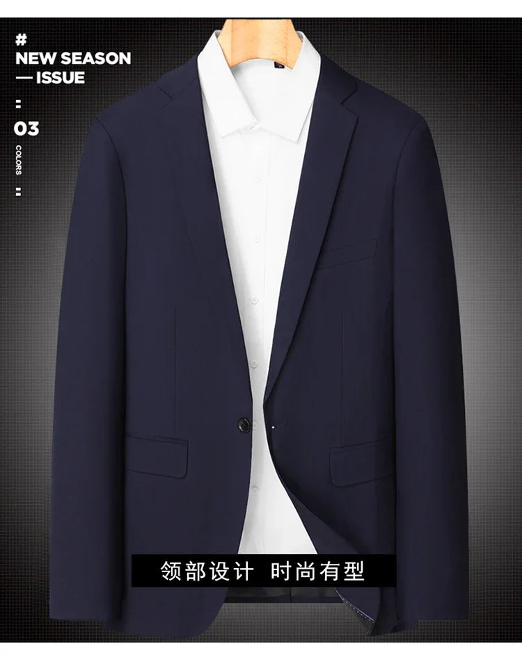 Blazer Masculino Men's Fashion Business Trend British Style Gentleman Slim Professional Formal Dress Wedding Men's Summer Suit