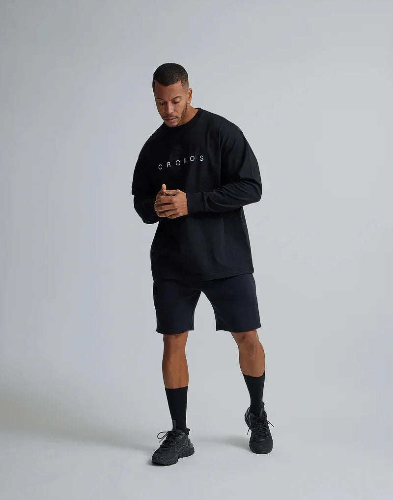 Classics Print Long Sleeve 100% Cotton Men T-shirt Gym Fitness Bodybuilding Workout Casual T Shirt Male Sport Tee Tops