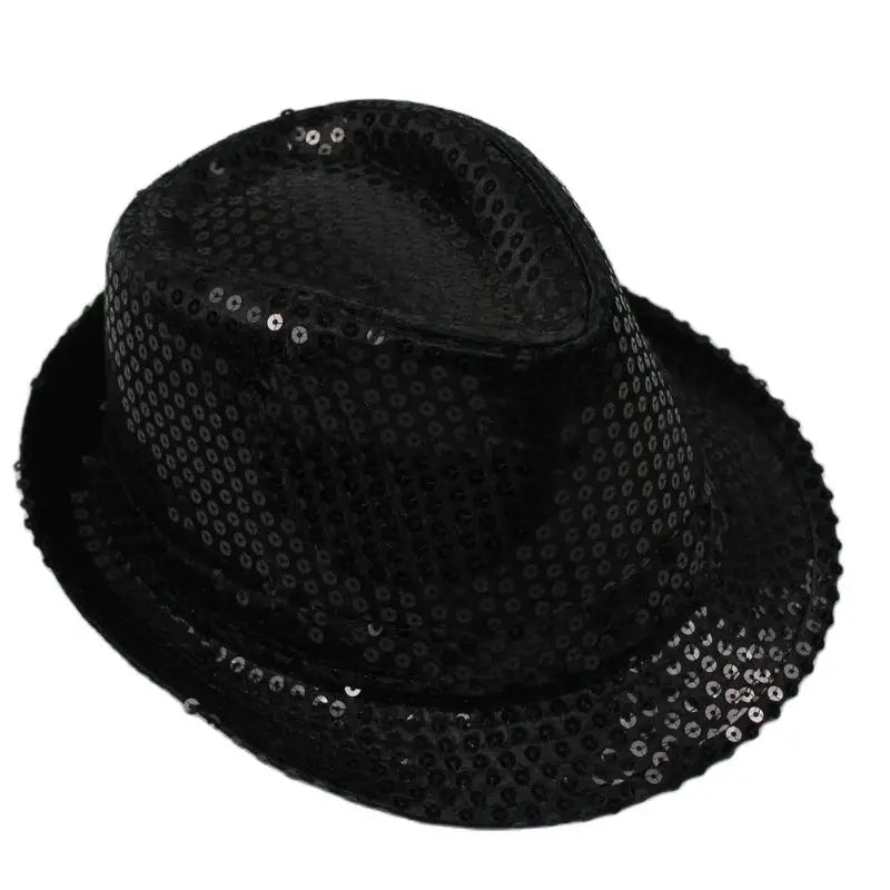 British Top Jazz Hat Bucket Hat Men Women Stage Performance Sequin Hat Shining Christmas Fedoras Party Parent  Hat Hollween