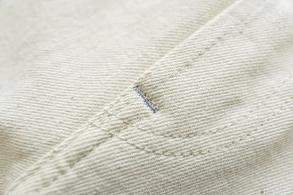 Mens Jeans Selvedge Denim White Jeans Regular Fit hight Rise  14 Oz One Wash