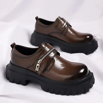 2026 New Derby men's leather shoes Thick bottomed British style design Leisure Party Business Office Luxury adult shoes