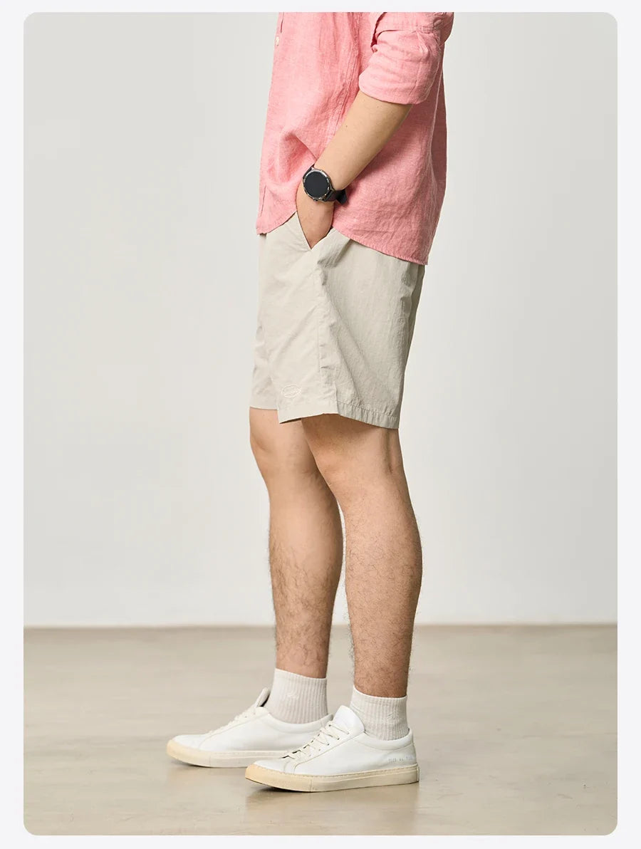 2026 Summer New Loose Fit  Lightweight 130gsm Nylon Shorts Men Essential Quick Dry Daily Wear Breathable Beach Shorts