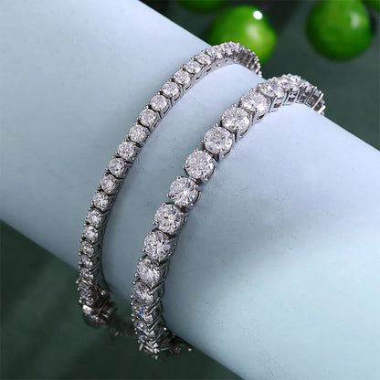 2/3/4/5/6mm Moissanite Tennis Necklace Bracelet for Women Men Hip Hop Diamond Neck Chain 925 Sterling Silver Fine Jewelry