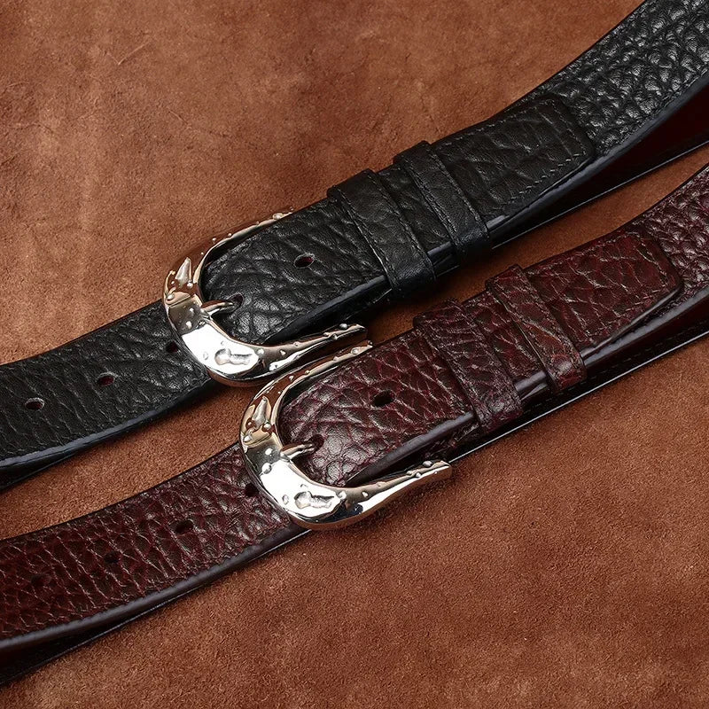 3.8cm Pure Cowskin Men Belt High Quality Genuine Leather Stainless Steel Buckle Strap Male Jeans Luxury Designer Belts for Man