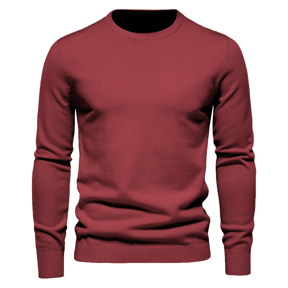 2021 New O-neck Pullover Men's Sweater Casual Solid Color Warm Sweater Men Winter Fashion Slim Mens Sweaters 11 Colors