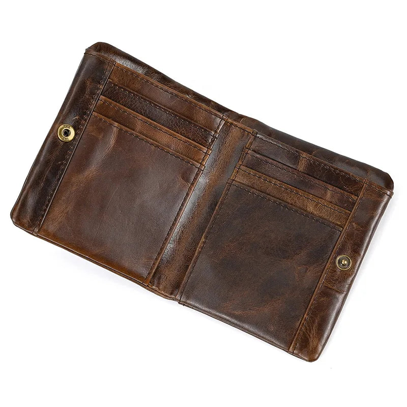 Men Card Holder Geestock Men's Wallet Rfid Credit Card ID Short Wallet Fashion Multi Card Retro Cowhide Coin Purse Casual wallet