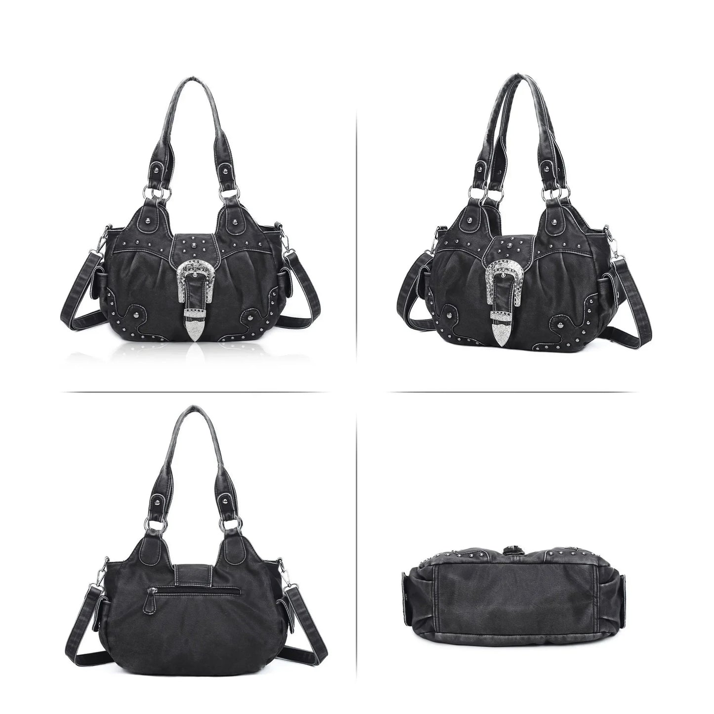Women Handbag Stitching Leopard Top-handle Shoulder Bag PU Dumpling Pack Multi-pockets Shoulder Bags Phone Money Pack