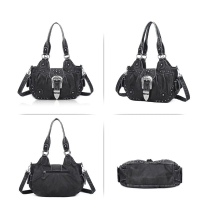 Women Handbag Stitching Leopard Top-handle Shoulder Bag PU Dumpling Pack Multi-pockets Shoulder Bags Phone Money Pack
