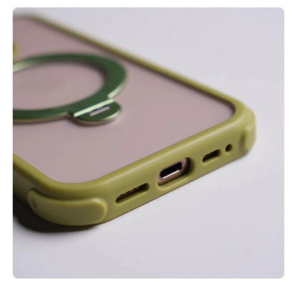 360° Magnetic Rotatable Holder Shockproof Case For iPhone 17 16 Pro Max 15 14 13 Transparent For MagSafe Wireless Charge Cover