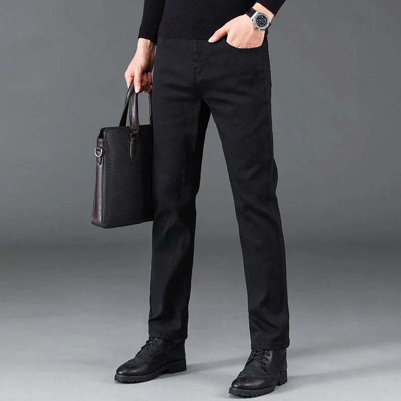 2024 Fashion Men Stretch Loose Straight Jeans Casual Elastic Slim Fit Denim Pants Male Brand Business Trousers Large size 38 40