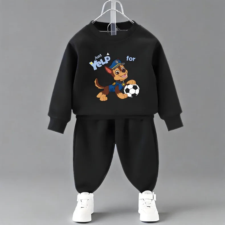 Spring Fall Boys O Neck Pullover and Sweatpant Two Piece Set Children's Casual Hoodies Sets Kids Sport Clothes Suit