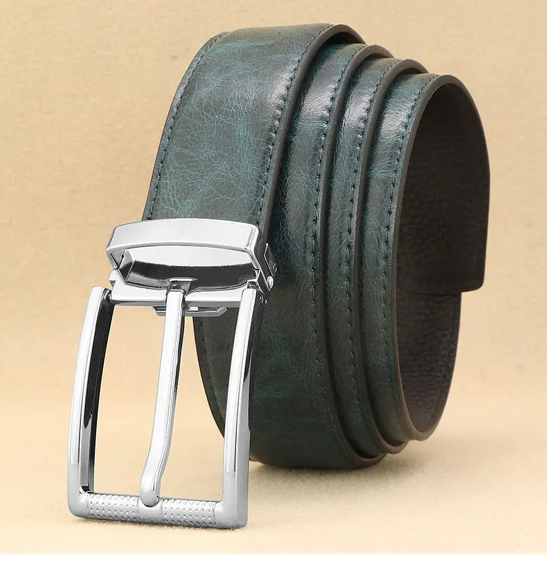 Designer Pin Buckle Gray Genuine Leather Men Belt Famous Brand Fashion Light  Luxury Strap Casual Young Cowboy Ceinture Homme