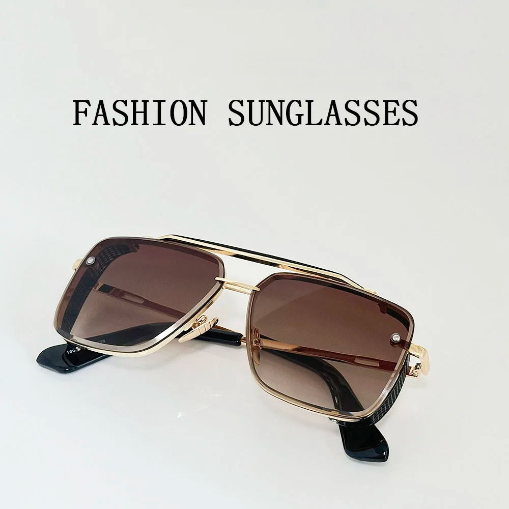 Metal Punk Sunglasses For Men Vintage Square Fashion Glasses 2024 Vacation Sunglasses Women Trendy Gafas De Sol Hombre Zonnebril