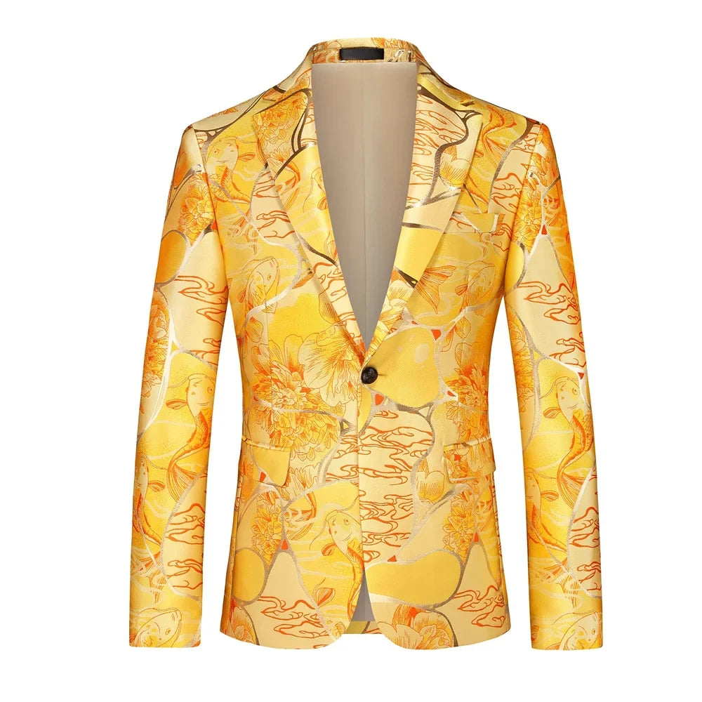 Men's Red Single-Button V-Neck Suit Jacket, Asian Sizing Long Sleeve Coat, Wedding Party Wear Blazers. 2026 New