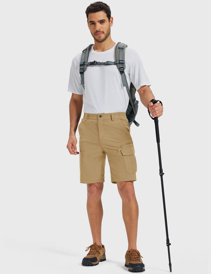 UPF 50+ Hiking Cargo Shorts with 7 Pockets Men 9" Quick Dry Lightweight Nylon Shorts Outdoor Work Shorts Fishing Casual
