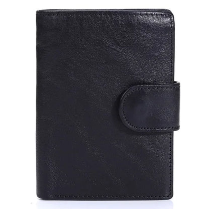 New Men Wallet Cowhide Genuine Leather Wallets Coin Purse Clutch Hasp Open Top Quality Retro Short Wallet Multi Cards Slots