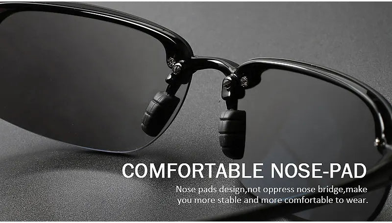 Rimless Polarized Sports Sunglasses Men&Women Tr90 Frame for Running Fishing Baseball Driving （8001）