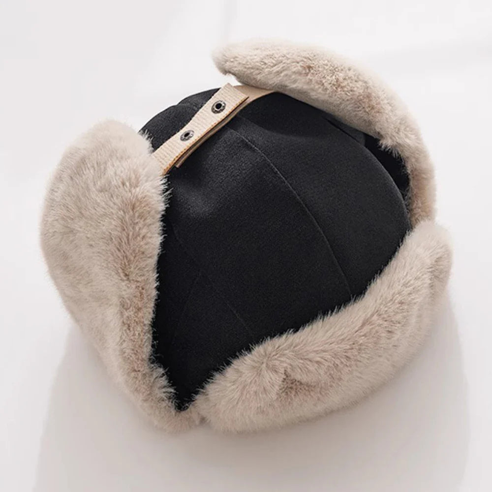 Russian Hat Men Women Winter Fur Hats Male Female Patchwork Russian Hat Thick Warm Ski Earflap Cap Windproof Bomber Hats