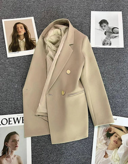 Women's Casual  Jaet Coat 22 Colors Small Suit Outerwear Long Sve Commute Sle Pure Color Spring Season