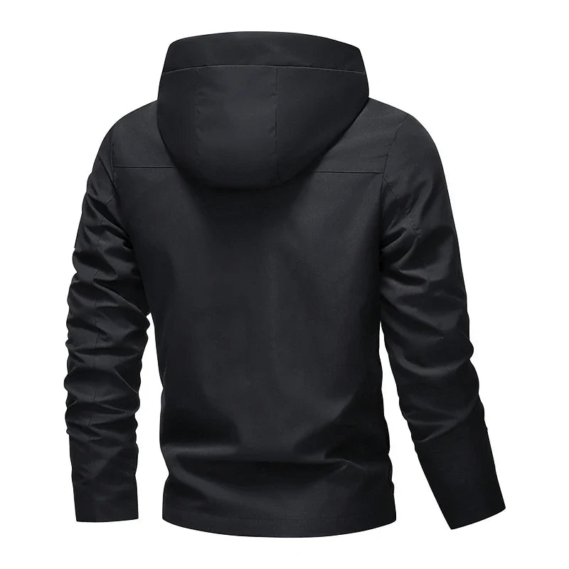 Waterproof Jacket Men Outdoor Softshell Zip Up Hooded Jacket Windbreaker Hiking Camping Coats Lightweight Spring Autumn Coats
