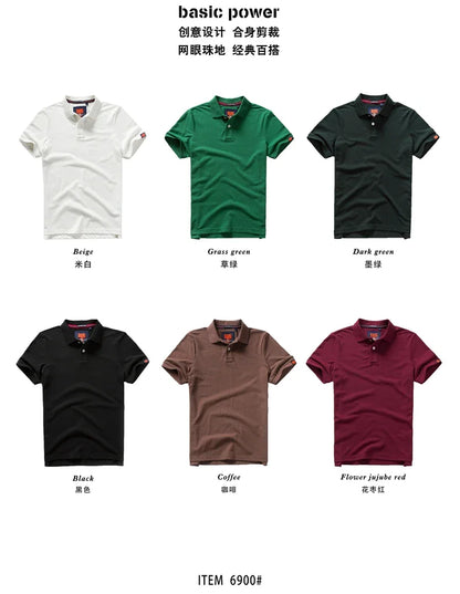 Summer Mens Polo shirts Cotton Shirts Short Sleeve Letter Embroidered Emblem Simple Shirt for Male Size M-3XL BP6900