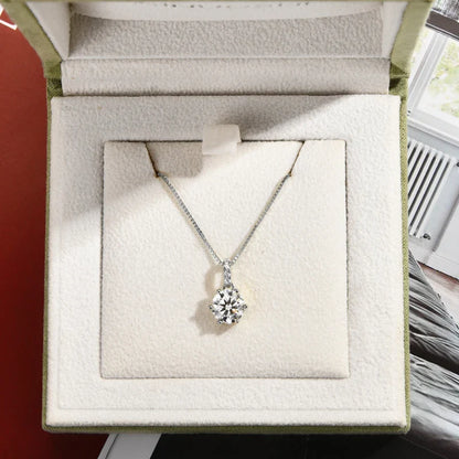 D VVS1 Moissanite Necklace Diamond Pendent 1CT-2CT with Certified 925 Sterling Silver Necklaces for Women Dainty Gifts
