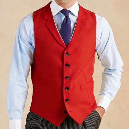 Men Vest Light Gray With Lapel Single Breasted Waistcoat For Wedding Banquet Business Work Office Casual Daily Men Suit Vest