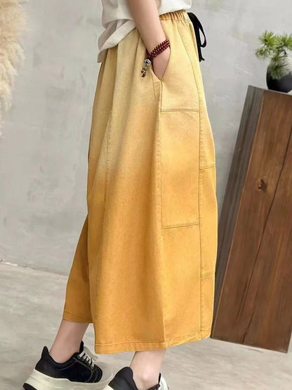 Women Summer Fashion Big Size Denim Pants 2025 Females Vintage Classic Loose Harem Trousers Elastic Waist Casual Jeans