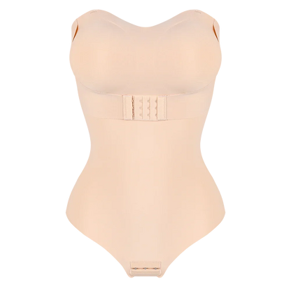 Large Size Strapless Thong Bodysuits Women Belly Control Full Body Shaper Adjustable Bust Removable Push Up Breast Underwear 4XL