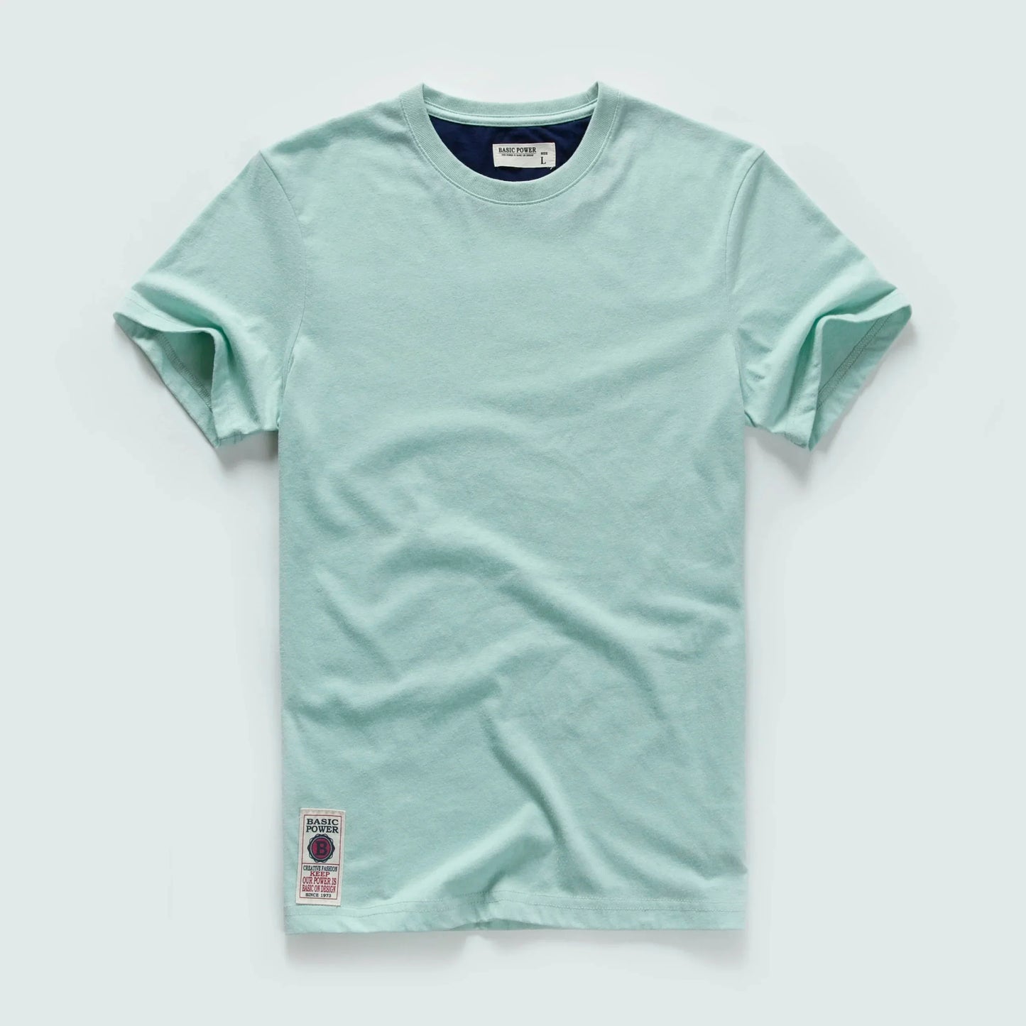 Men's T-Shirt Summer Cotton Solid T-Shirt Men's Short Sleeve Tee Fancy Yarns High Quality Classical Tops T Shirts Color Wine Blu