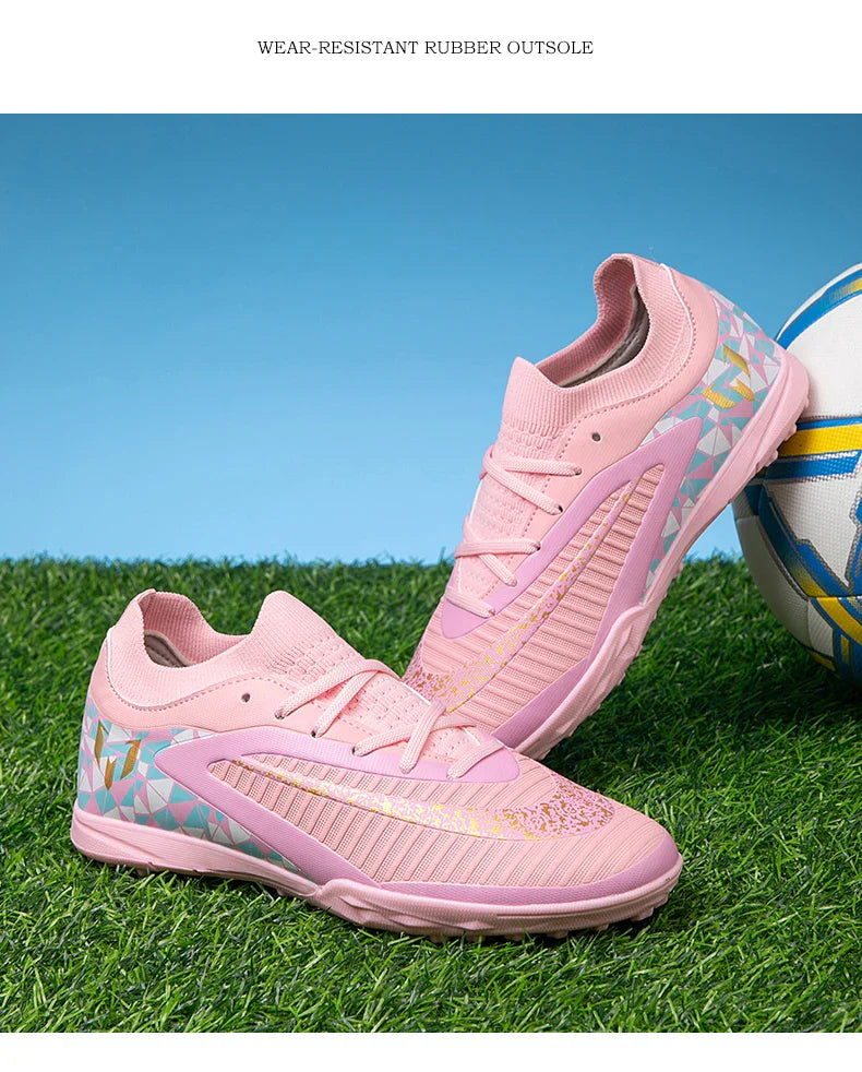 New Kid Match Boys Football Boots Sports Shoes Match Soccer Shoes Outdoor Sneakers Professional Non-Slip Comfortable Unisex
