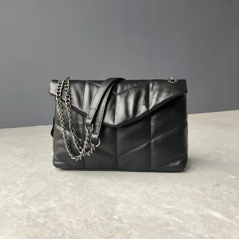 Elegant Women Chain Bag Soft Sheepskin Genuine Leather Handbag Ladies Fashion Single Shoulder Bag Designer Messenger Bag