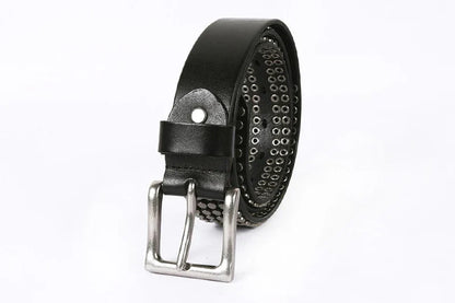 Top Heavy Metal Genuine Leather Belt Men Cowskin Cowboy Belt Ceinture Homme Punk Jeans Strap Wide Cinturon Mujer Waistband
